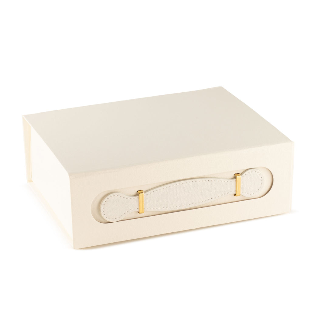 Caixa de Oferta Desmontável Cabaz Médio – 24 × 18,2 × 8 cm – Branco | Ancient Wisdom