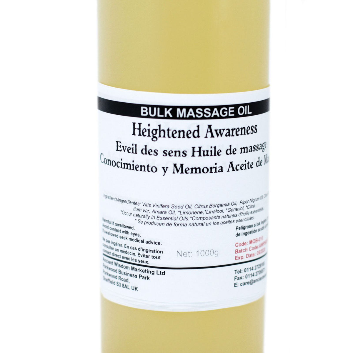 Óleo de Massagem Consciência Desperta (Heighten Awareness) – 1 kg | Ancient Wisdom
