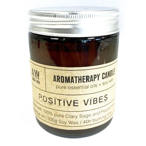 Vela de Aromaterapia Boas Energias (Positive Vibes) com Sálvia-Esclareia e Hortelã-Pimenta – 200 g | Ancient Wisdom