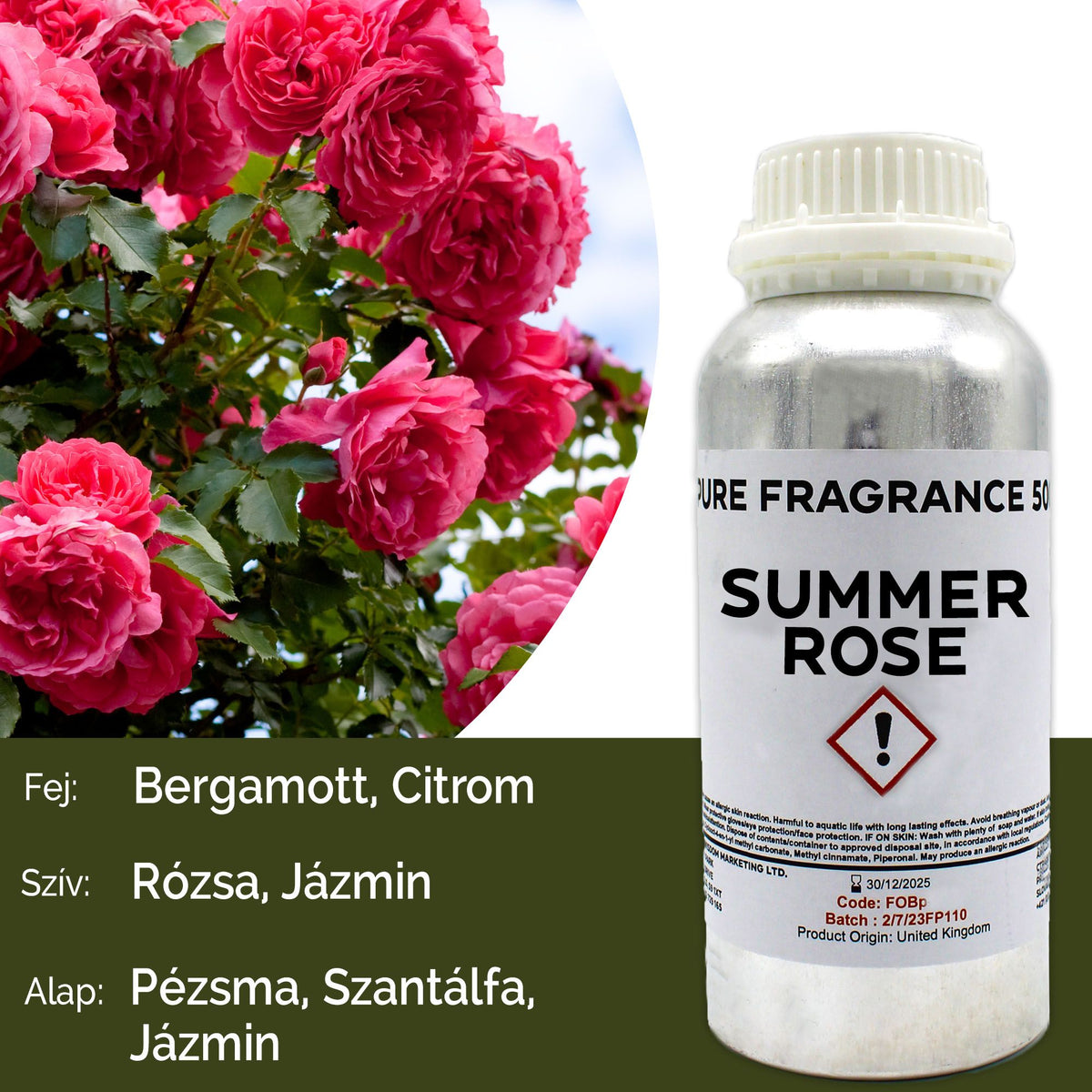 Óleo de Fragrância Puro Rosa de Verão – 500 ml | Ancient Wisdom
