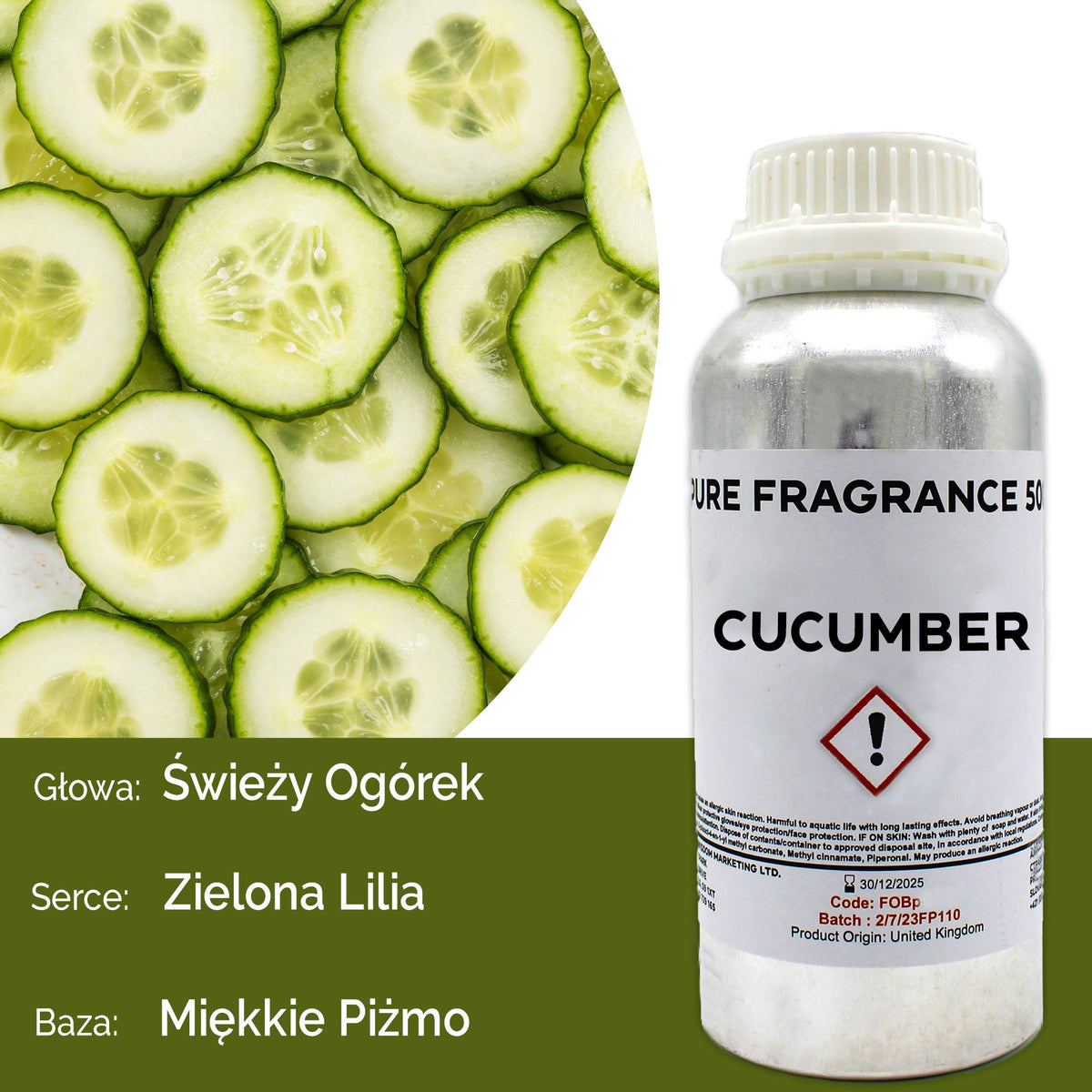 Óleo de Fragrância Puro Pepino – 500 ml | Ancient Wisdom