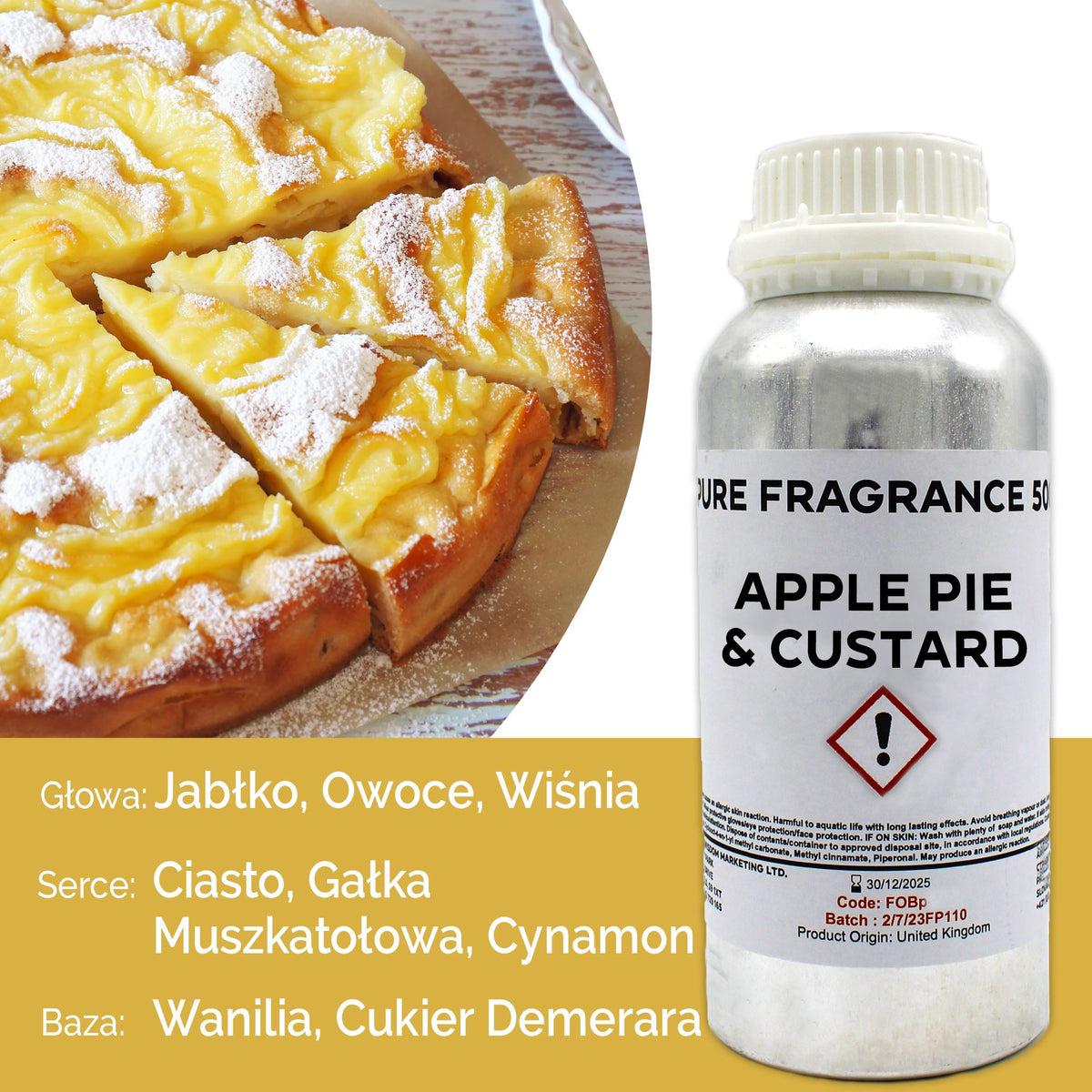 Óleo de Fragrância Puro Tarte de Maçã com Creme – 500 ml | Ancient Wisdom