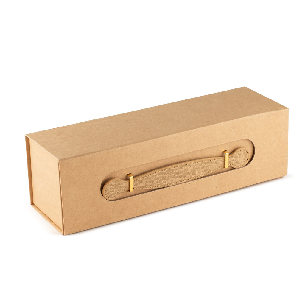 Caixa de Oferta Desmontável para Garrafa de Vinho – 33,5 × 10 × 10,5 cm – Kraft | Ancient Wisdom