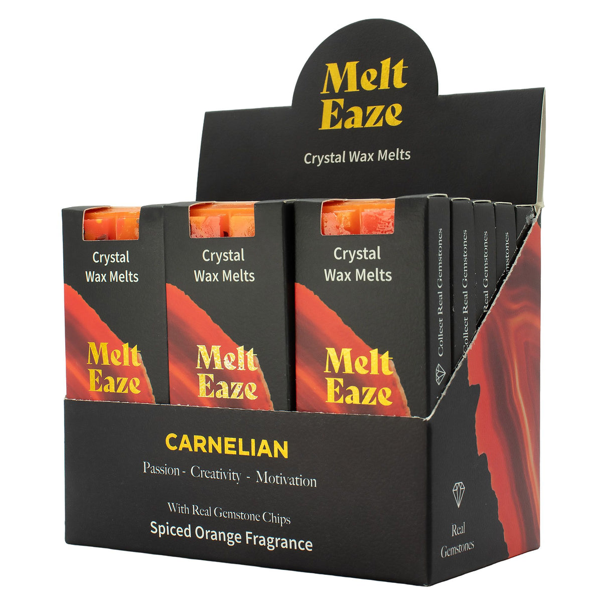 Cera Perfumada MeltEaze com Cornalina – Laranja Especiada, 50 g | Ancient Wisdom
