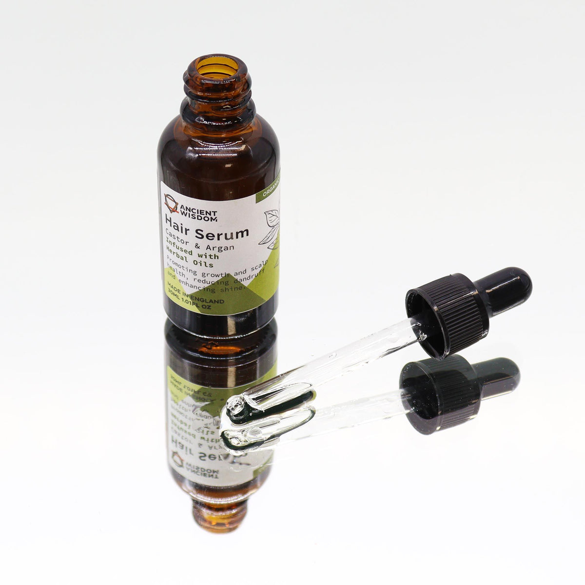 Sérum Capilar Biológico de Ervas com Argão e Rícino – 30 ml | Ancient Wisdom