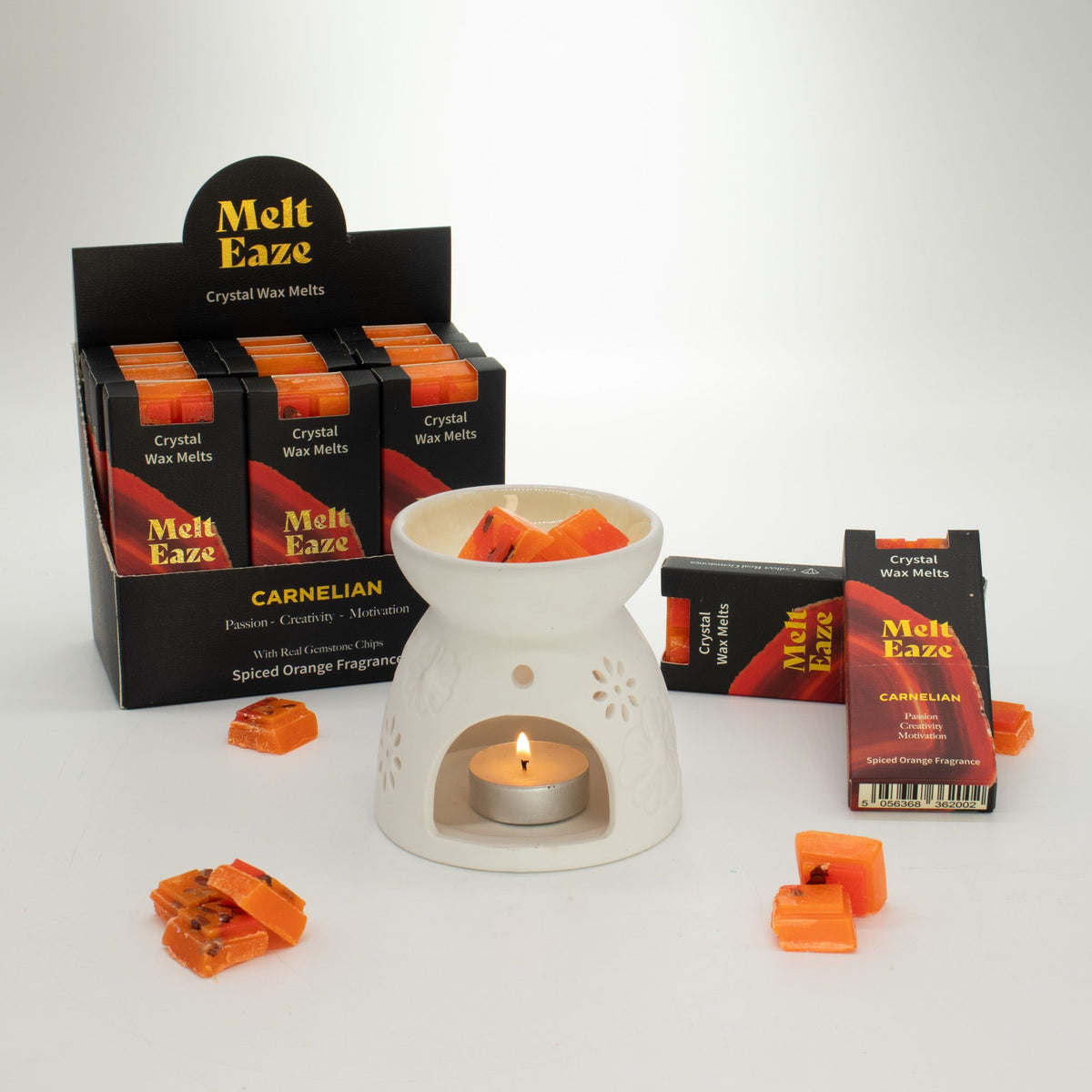 Cera Perfumada MeltEaze com Cornalina – Laranja Especiada, 50 g | Ancient Wisdom