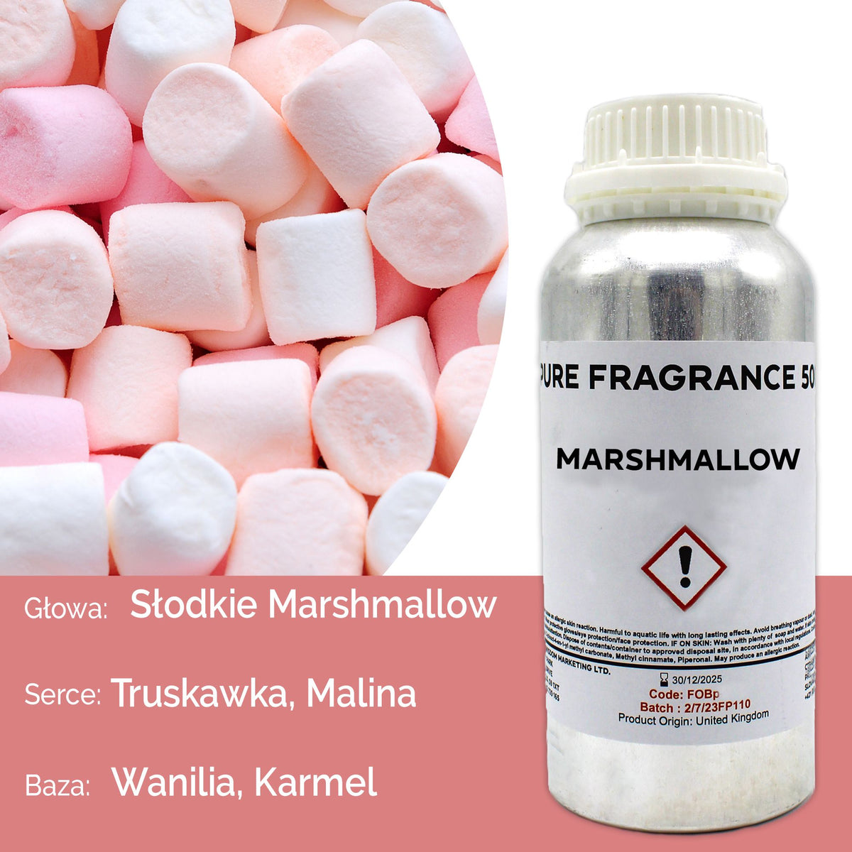 Óleo de Fragrância Puro Marshmallow – 500 ml | Ancient Wisdom