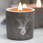 Vela de Soja em Cimento Média – Design Stag Head – Whisky e Fumo de Lenha com Pavio de Madeira | Ancient Wisdom