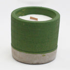 Vela de Soja em Pote Verde de Cimento – Musgo Marinho e Ervas com Pavio de Madeira | Ancient Wisdom