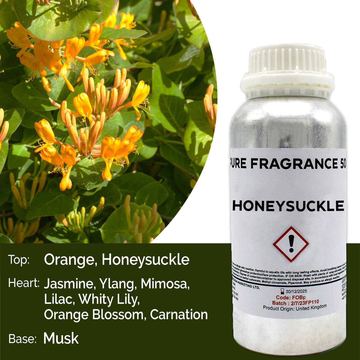 Óleo de Fragrância Puro Madressilva – 500 ml | Ancient Wisdom