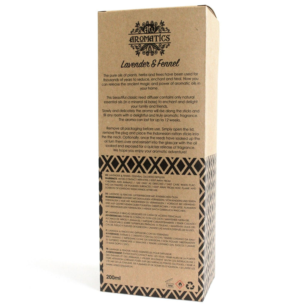 Difusor de Varetas com Óleos Essenciais Lavanda e Funcho – 200 ml | Ancient Wisdom