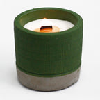 Vela de Soja em Pote Verde de Cimento – Musgo Marinho e Ervas com Pavio de Madeira | Ancient Wisdom