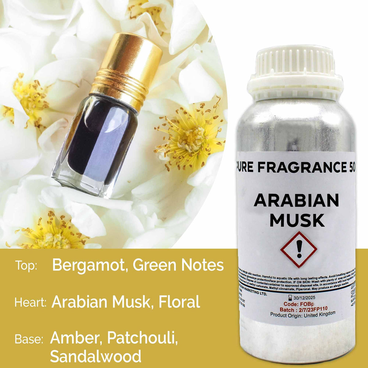 Óleo de Fragrância Puro Almíscar Árabe – 500 ml | Ancient Wisdom