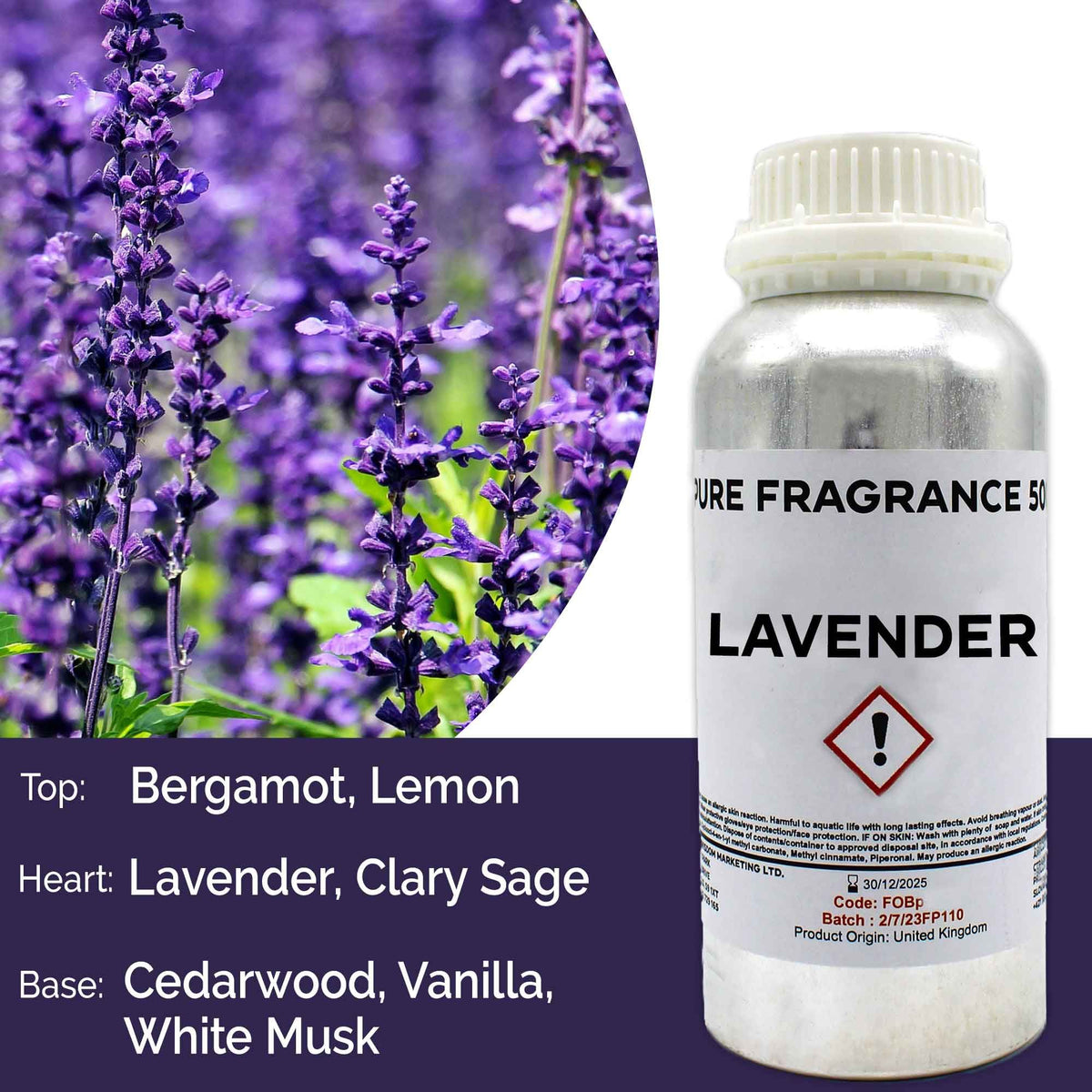Óleo de Fragrância Puro Lavanda – 500 ml | Ancient Wisdom