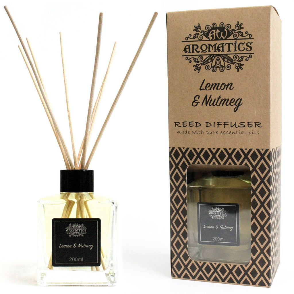 Difusor de Varetas com Óleos Essenciais Limão e Noz-Moscada – 200 ml | Ancient Wisdom