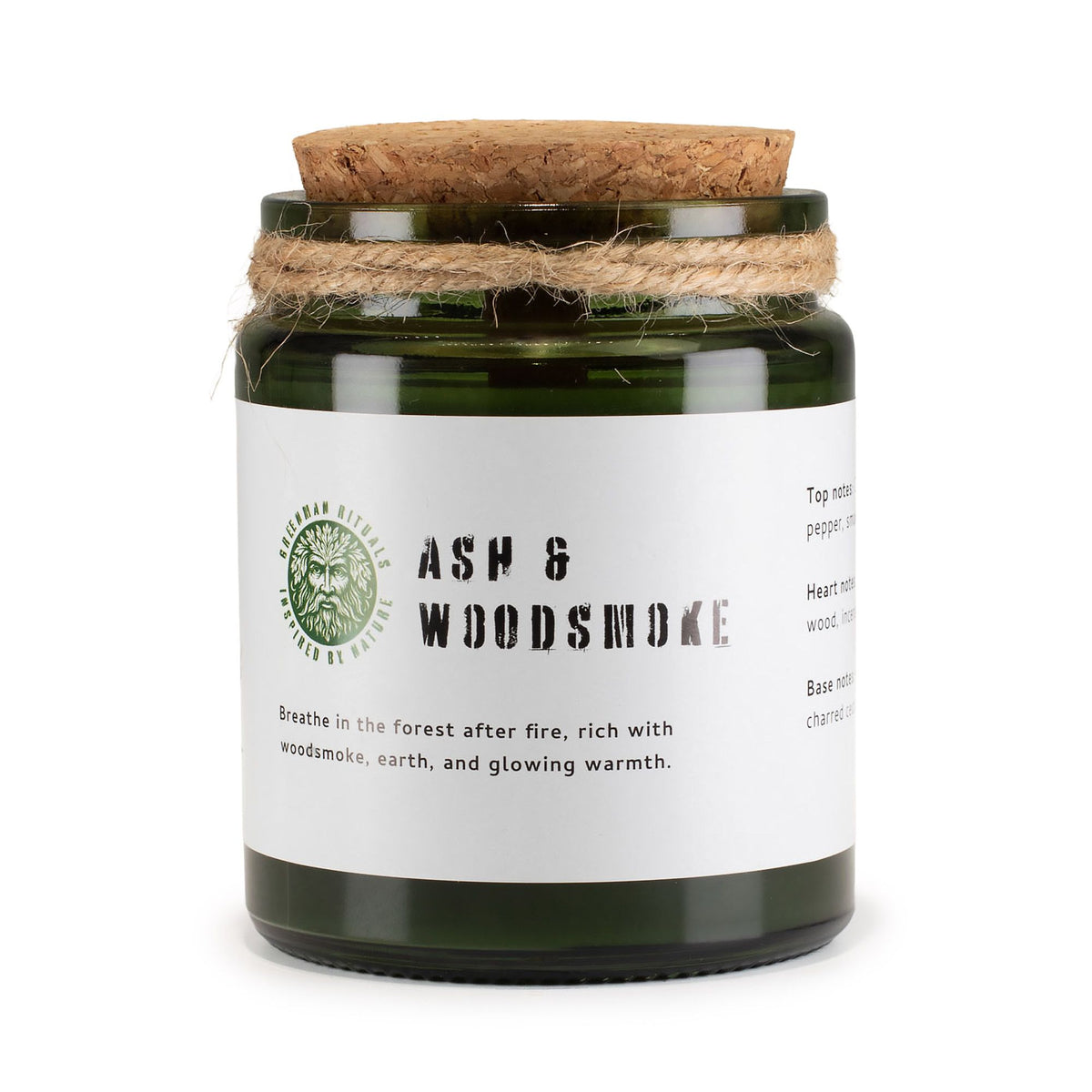 GREENMAN RITUALS - Vela de Soja com Pavio de Madeira Ash & Woodsmoke