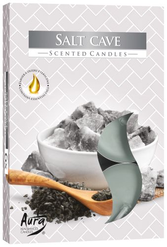 AURA CANDLES - Conjunto de 6 Velas de Chá Perfumadas Gruta de Sal