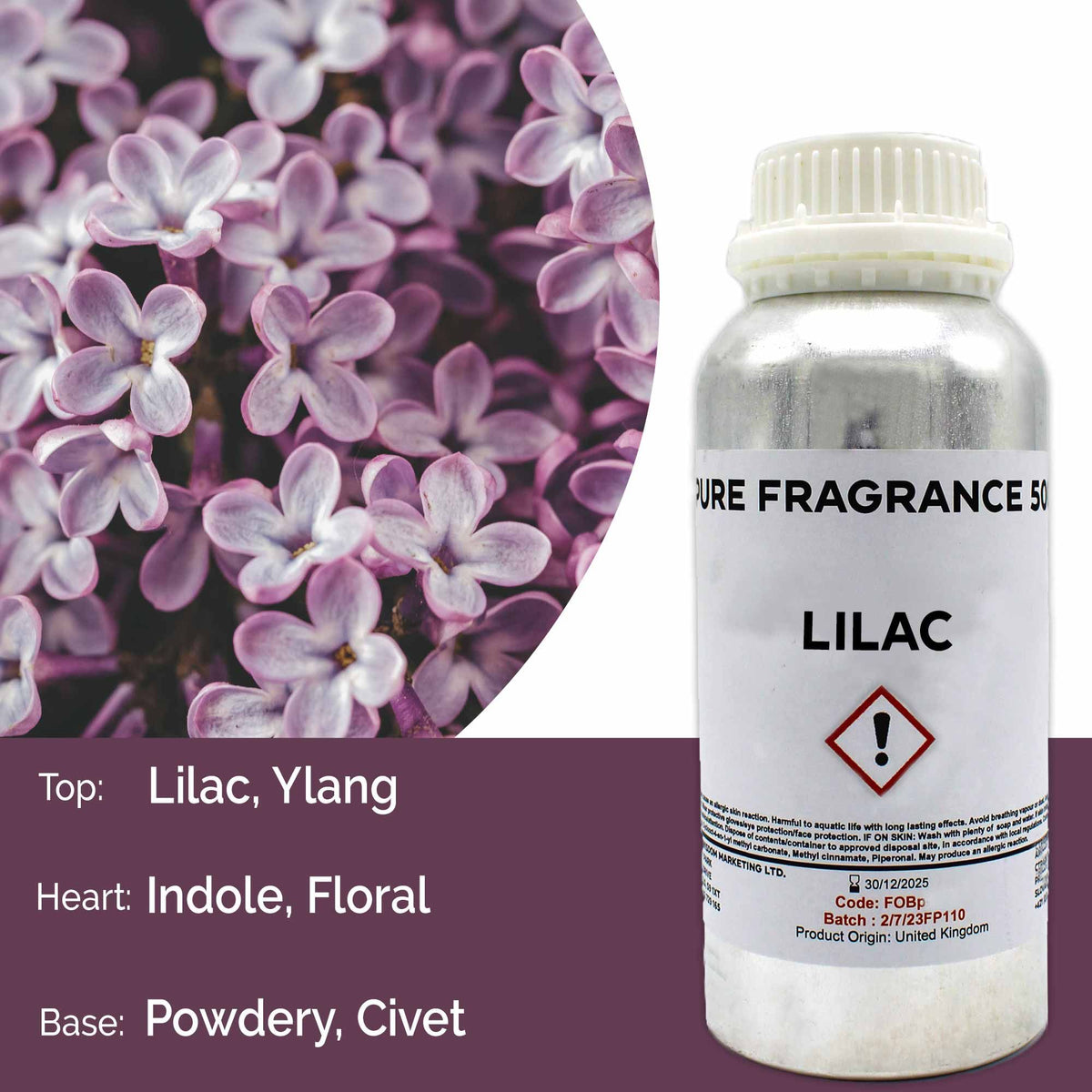 Óleo de Fragrância Puro Lilás – 500 ml | Ancient Wisdom
