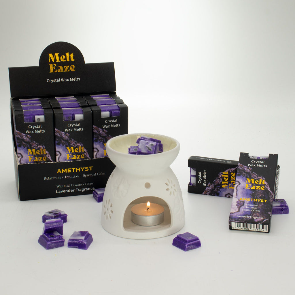 Cera Perfumada MeltEaze com Ametista – Lavanda, 50 g | Ancient Wisdom