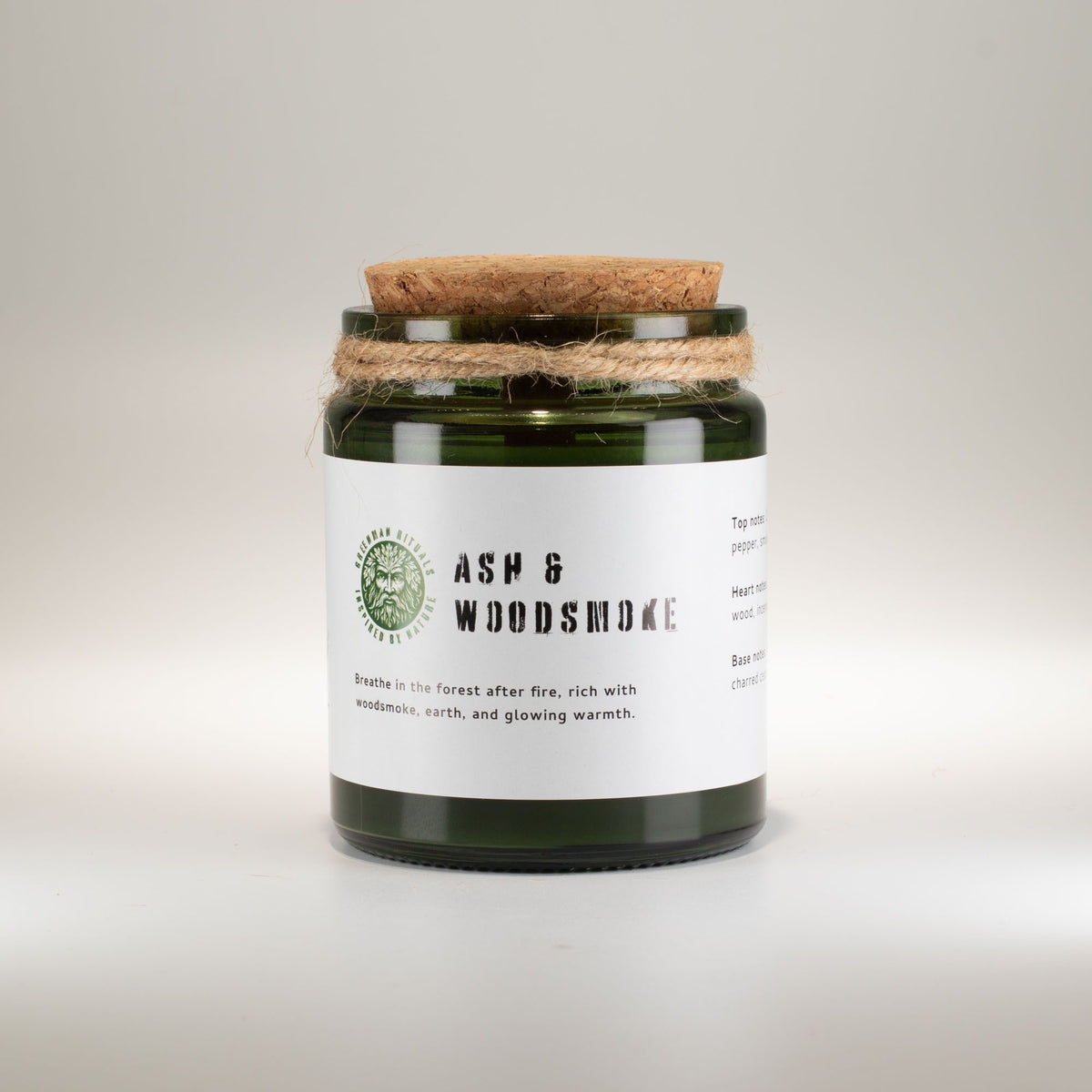 GREENMAN RITUALS - Vela de Soja com Pavio de Madeira Ash & Woodsmoke