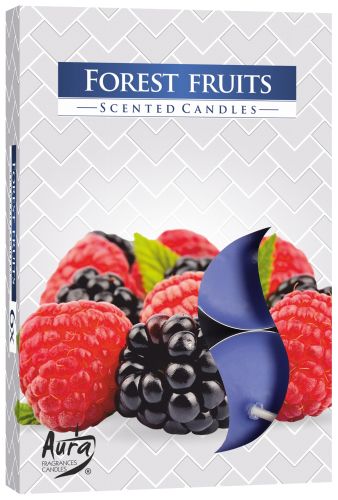 AURA CANDLES - Conjunto de 6 Velas de Chá Perfumadas de Frutos do Bosque