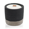 Vela de Soja em Pote Preto de Cimento – Brandy Butter com Pavio de Madeira | Ancient Wisdom