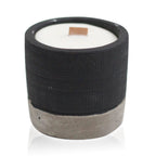 Vela de Soja em Pote Preto de Cimento – Brandy Butter com Pavio de Madeira | Ancient Wisdom