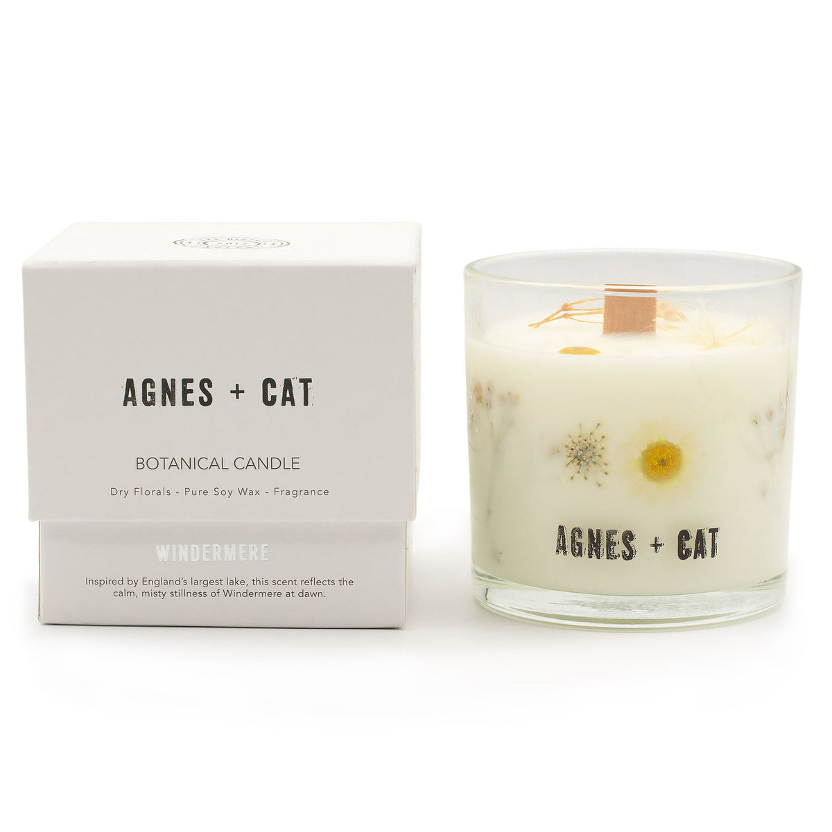 Vela Botânica de Soja com Flores Secas – Windermere – 350 g | Agnes + Cat