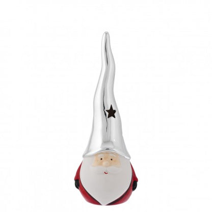 Difusor Pai Natal 18cm com Chapéu Prateado | Prata Bilaminada 925 | Natal Luxo