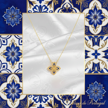 Banner Alma de Portugal - Colar Alma flor azul Luxo
