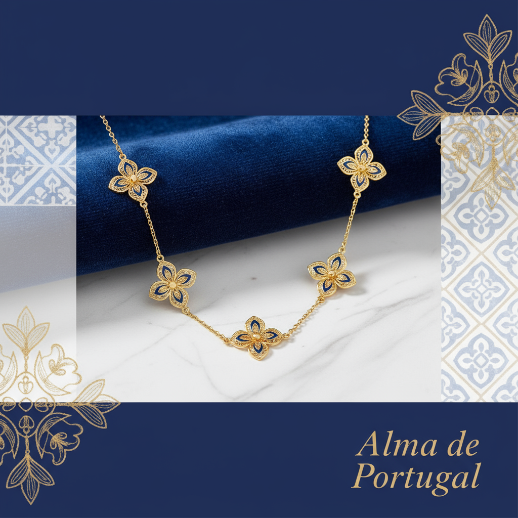 Banner Alma de Portugal - Colar flor azul