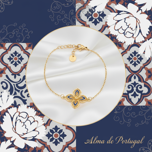 Banner Alma de Portugal - Pulseira flor azul