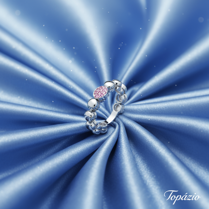 Banner Anel Dot Cristais Rosa Topázio - Azul