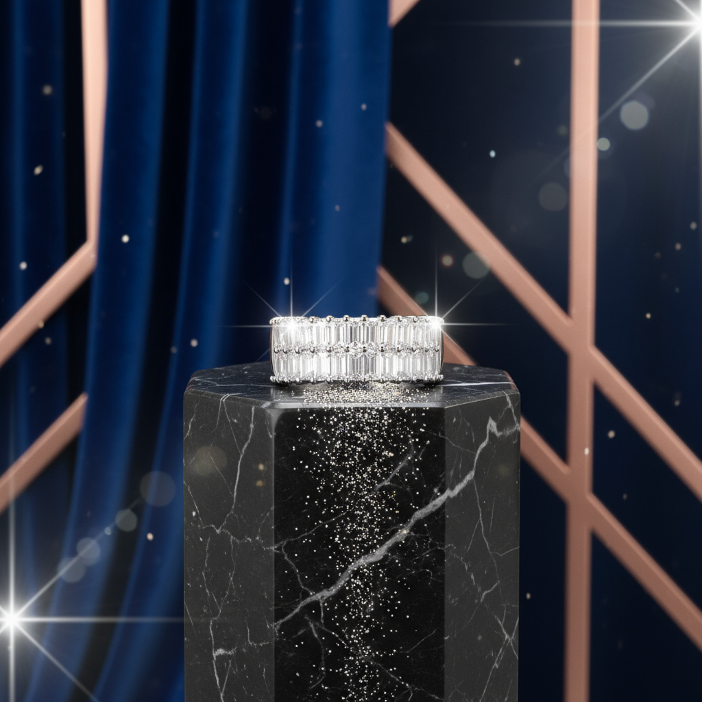 Banner Anel em aço brilhantes retangulares