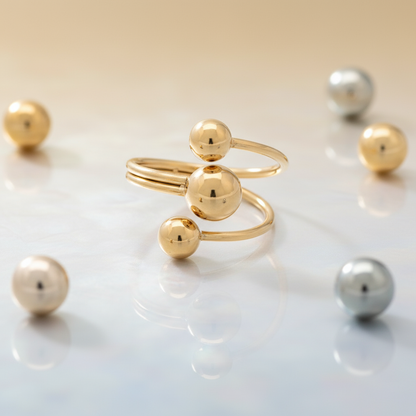 Banner Anel em aço com esferas