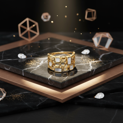 Banner Anel em aço formas geométrica