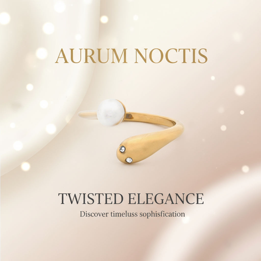 Banner Anel em aço torcido com pérola