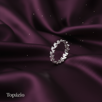 Banner Anel Folhinhas Delicado Topázio - Contraste