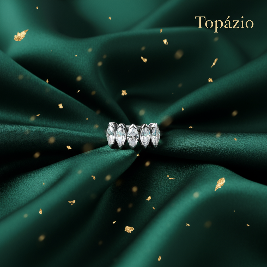 Banner Anel Navette Topázio - Verde