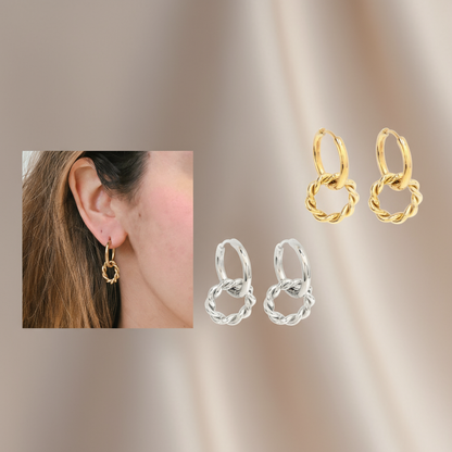 Banner Argolas em aço dupla entrelaçadas