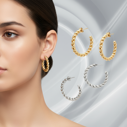 Banner Argolas em aço efeito torcido