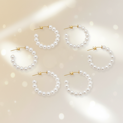 Banner Argolas em aço pérolas