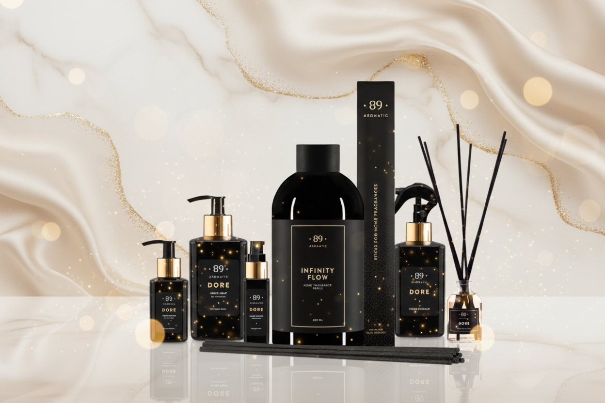 Banner AROMATIC•89• com produtos reais