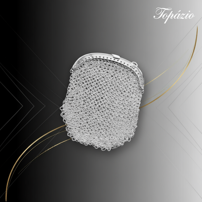 Banner Bolsa em Cota de Malha Prata Elegante - Topázio