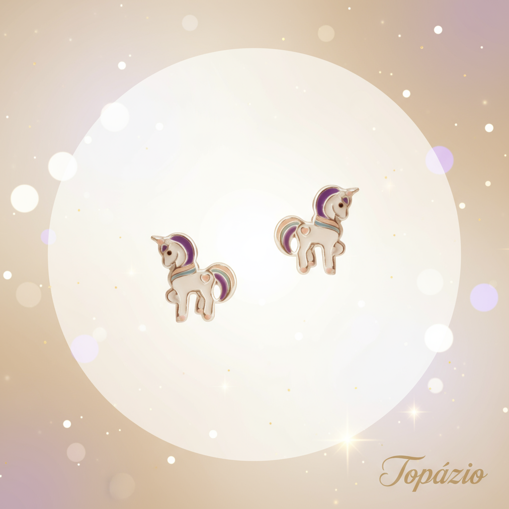 Banner Brincos Unicórnio Infantil Topázio