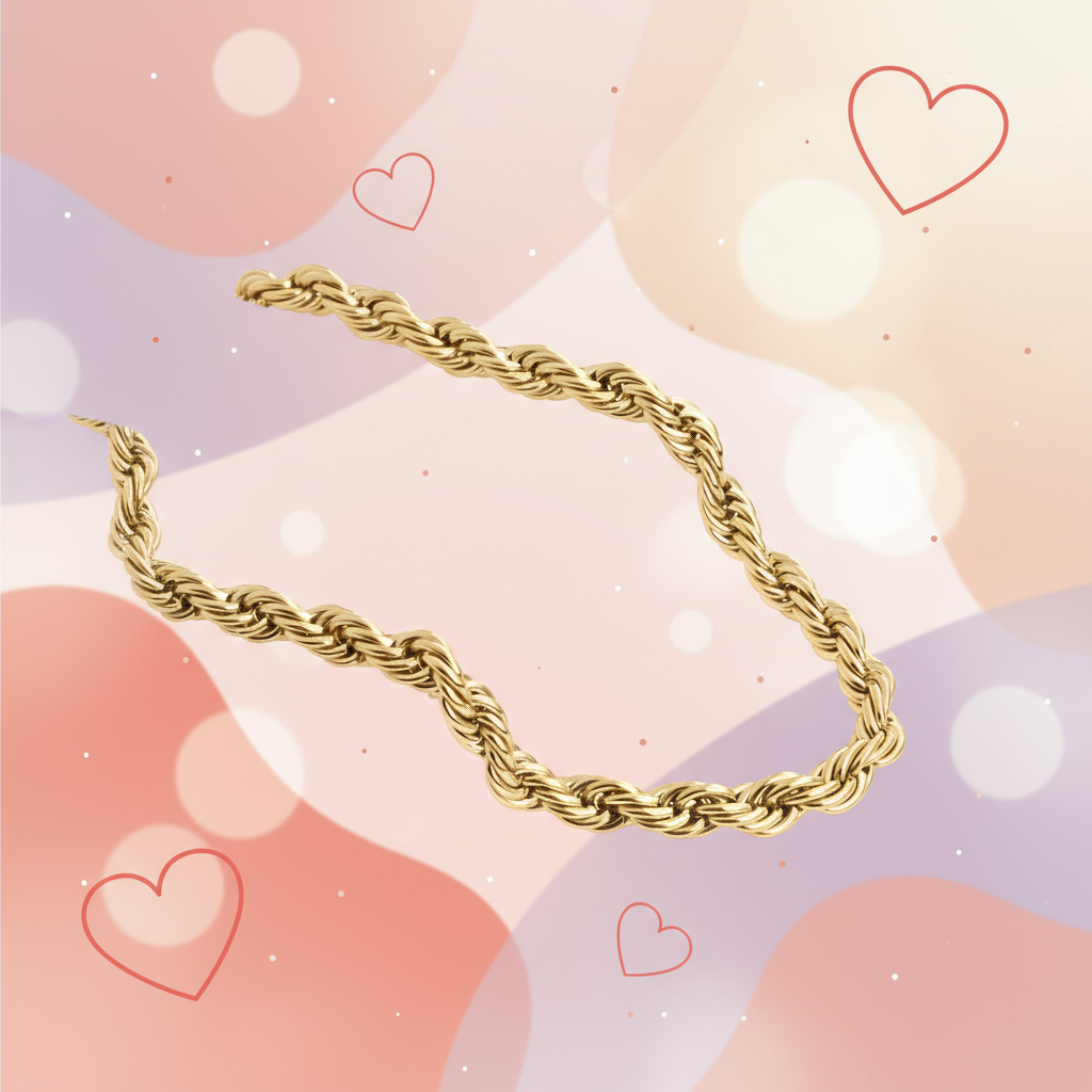 Banner Colar aço malha entrançada grossa