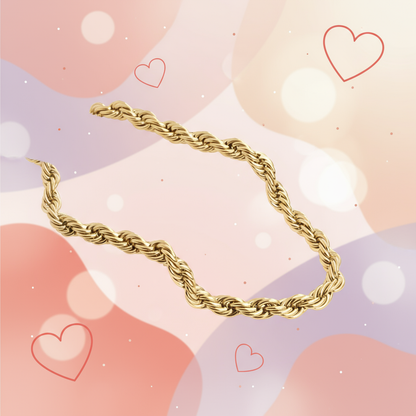 Banner Colar aço malha entrançada grossa