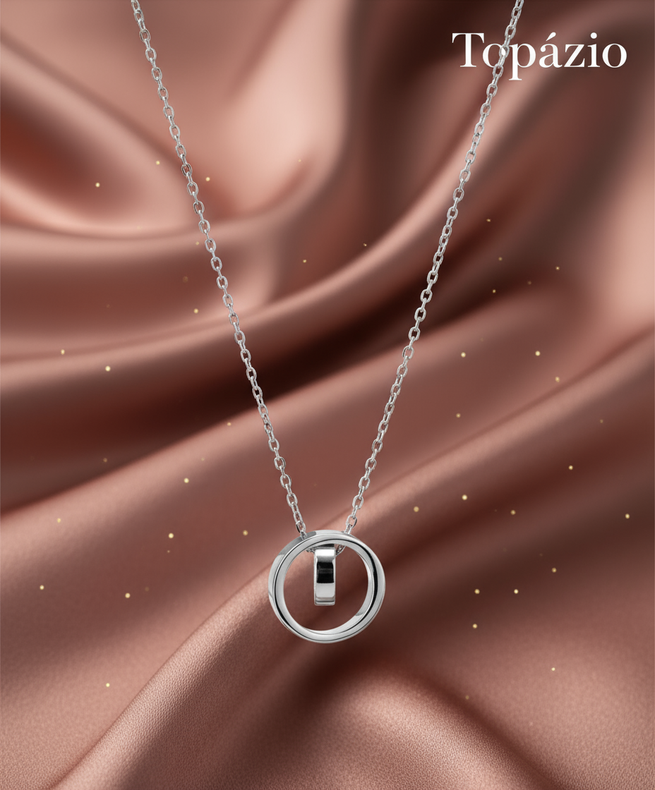 Banner Colar círculos entrelaçados - Topázio