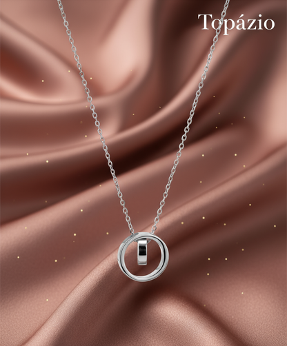 Banner Colar círculos entrelaçados - Topázio