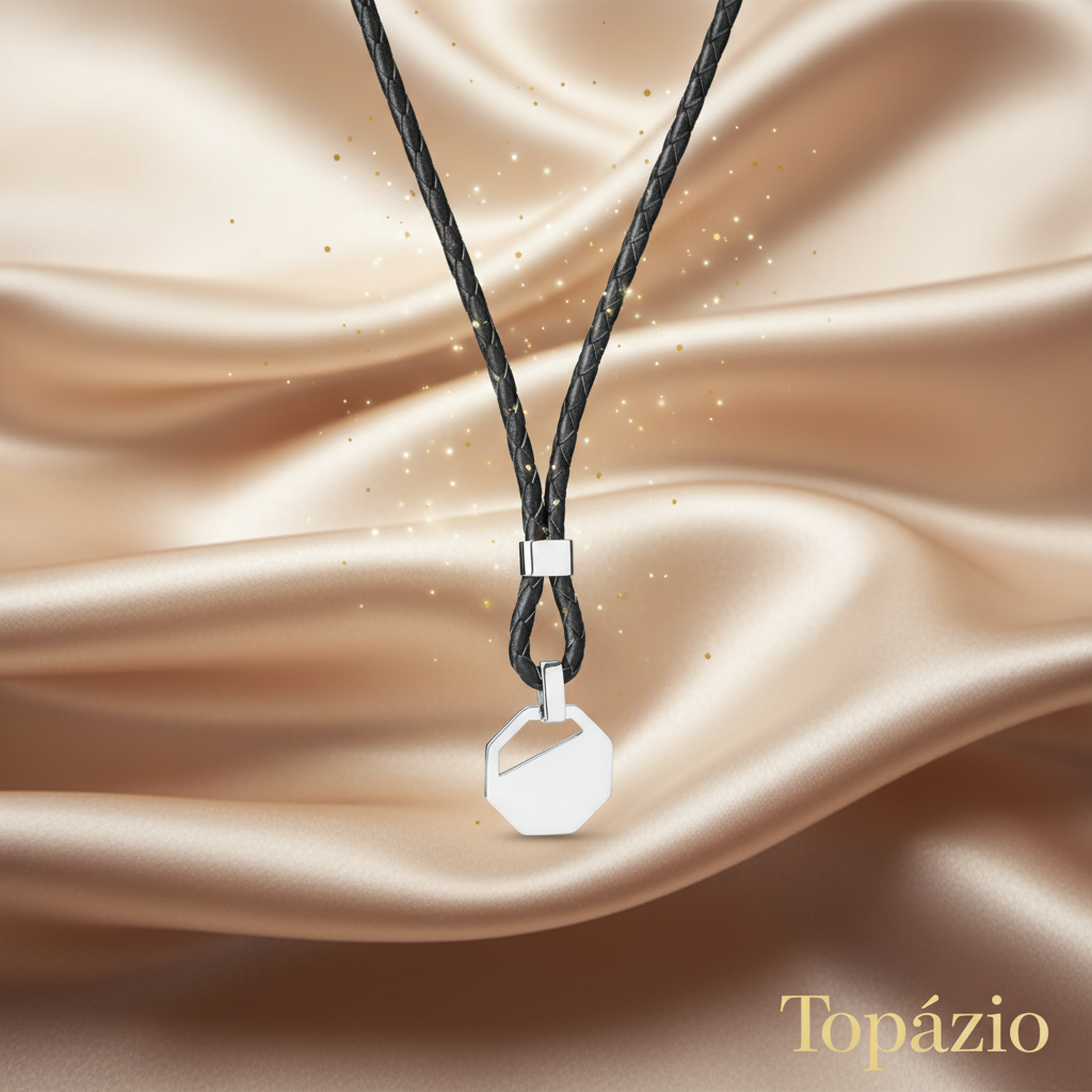 Banner Colar Masculino Octogonal Topázio